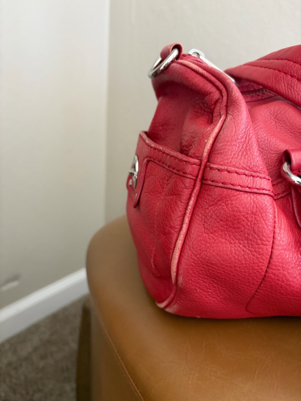 Marc Jacobs Coral-Red Leather Shoulder Bag - Picture 5 of 12